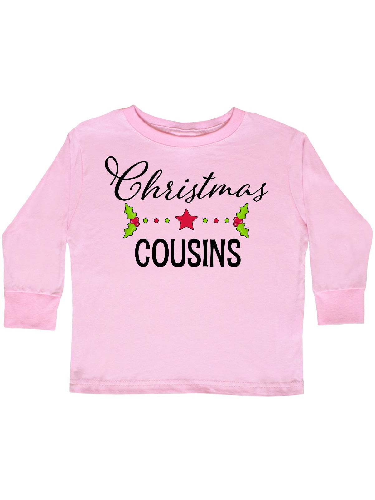 inktastic New Cousin with Pink Flowers Toddler Long Sleeve T-Shirt 