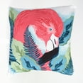 thumbnail image 3 of Jordan Manufacturing 18" x 18" Multicolor Flamingo Bird Leaves Square Reversible Decorative Throw Pillow with Welt, 3 of 5