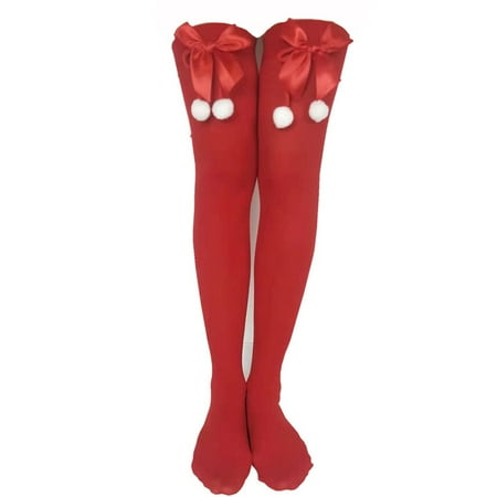 

New Party Sock Apparel Long tube Knee socks Christmas Stockings RED 1