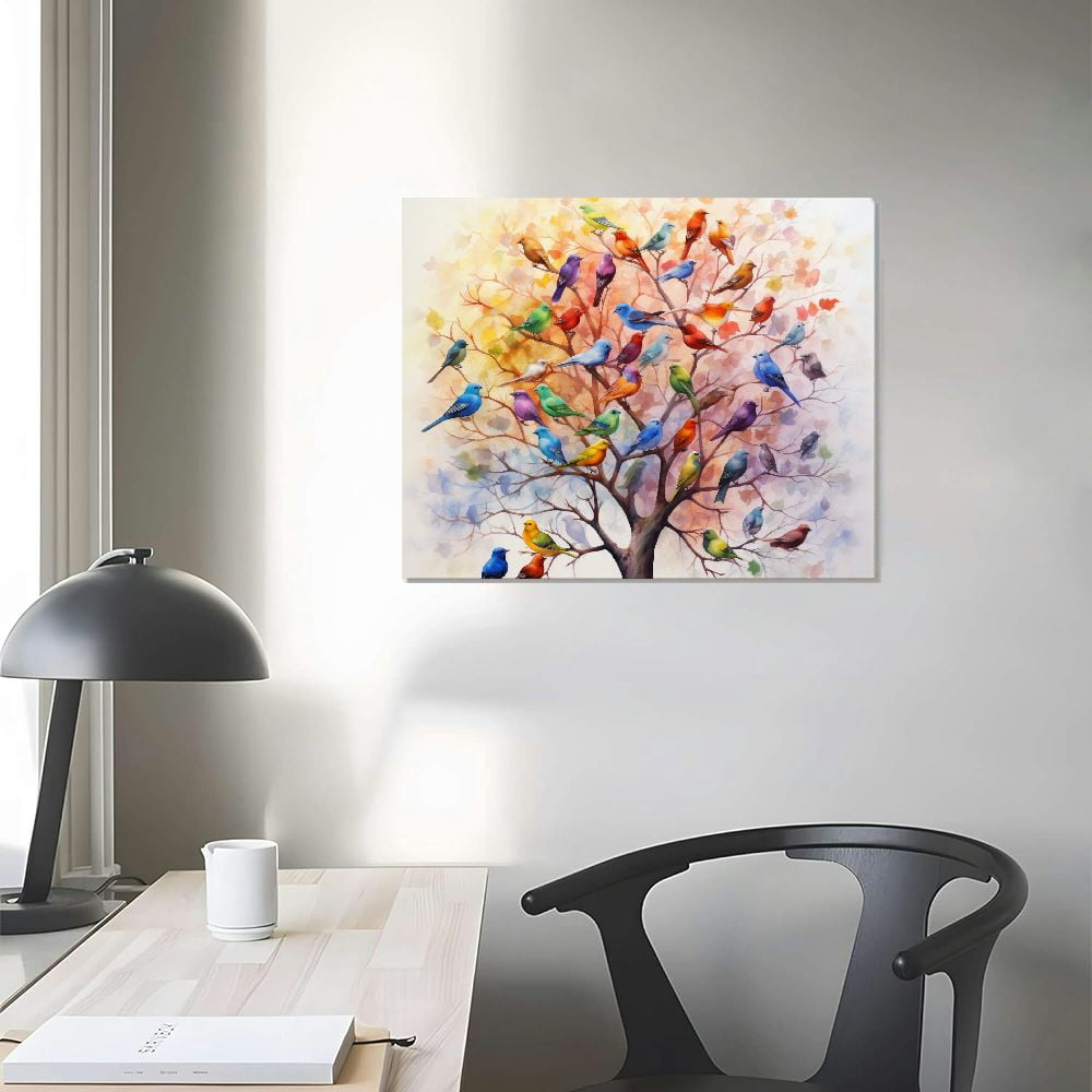 COMIO  Abstract Tree Wall Art Colorful Tree Canvas Wall Art the Pictures Print On Canvas Landscape Modern Artwork Wall Decoration for Home Living Room