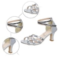 thumbnail image 5 of Ticikt Silver Gold Black Heels Strappy Heels for Women 3 Inch Stiletto Open Toe Sandals for Wedding Evening Party Homecoming, 5 of 9