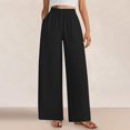 thumbnail image 3 of ZZwxWA Womens Wide Leg Pants Casual 2025 Elastic Waist Loose Flowy Palazzo Pants Trousers with Pockets, 3 of 6