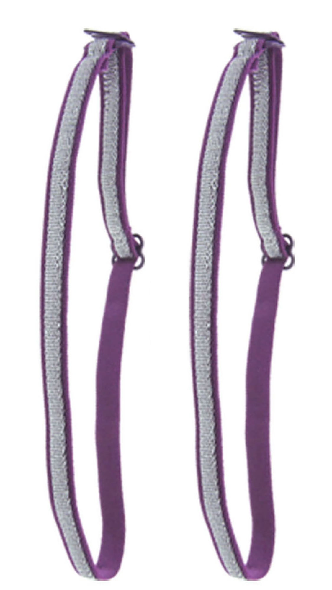 Metallic Thread Accent Purple Adjustable Bra Straps