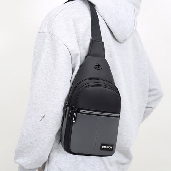 Tgbvmt Sling Bag For Men Women Oxford Cloth Shoulder Backpack Chest Bag With Earphone Hole Water-Resistant Adjustable Strap For Hiking Camping Outdoor Trip Daily Commute Travel Daypack Accessory