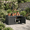 Black, double doors, variant on 2-Tier Outdoor Garden Storage Cabinet, Waterproof UV-Resistant Entryway Storage Bench with 3 Doors, Detachable Shelves for Entryway, Bedroom, Black