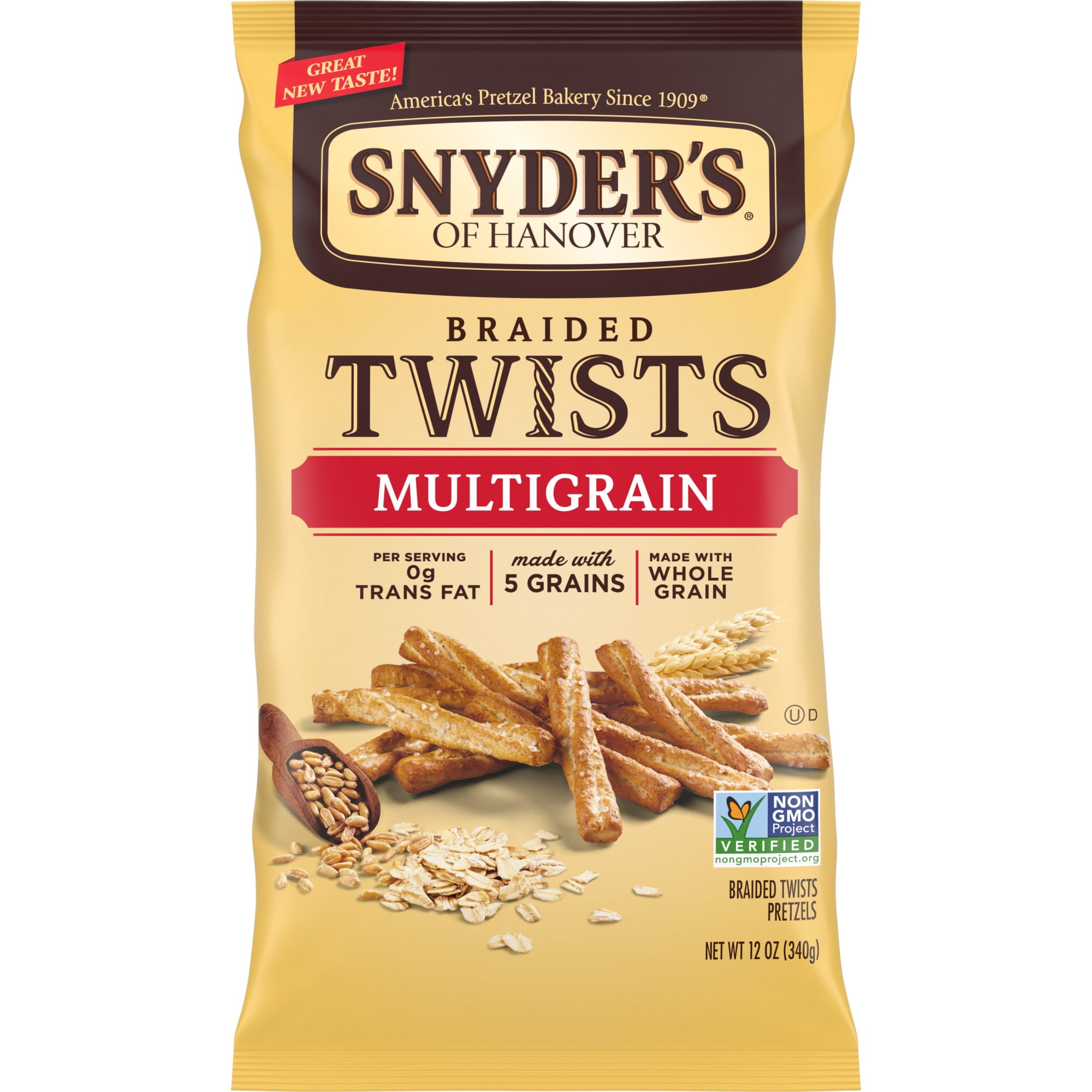 Snyder's of Hanover Pretzels, Braided Pretzel Twists Multigrain, 12 Oz