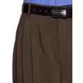 thumbnail image 2 of RGM Mens Dacron Rayon Pleated Front Dress Pants Brown 30 Medium, 2 of 3