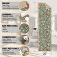 thumbnail image 2 of Ottomanson Floral Hallway Runner Rug 2'7" x 9'6" - Non Slip Low Pile Carpet, Seafoam Green, 2 of 10