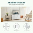 thumbnail image 4 of CONCETTA 5 Fabric Dresser with 5 Storage Drawers, TV Stand with Wooden Top Metal Frame for Clothes, Living Room, Hallway, Entryway, White, 4 of 8
