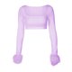 thumbnail image 1 of VISgogo Mujeres Crop Tops, Manga Larga Terciopelo Patchwork Casual Primavera Otoño Verano Street Party Club Tops VISgogo  moda, 1 of 2