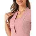 thumbnail image 5 of DARING DIVA Sheath V Neck Work Office Bodycon Midi Dresses M Grey Pink, 5 of 6