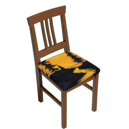 

Sigee Sunset River Pine Trees for Square Chair Cushion Covers for Furniture Protector Couch Cushion Slipcovers-Six Piece