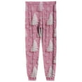 thumbnail image 5 of Dwelliawo Men's Christmas Christmas Pajama Pants Snowflake Xmas Snowflake Prints Joggers Pant Casual Elastic Waist Pj Pants with Pockets Christmas Sleep Lightweight Pants Light pink 3XL, 5 of 5