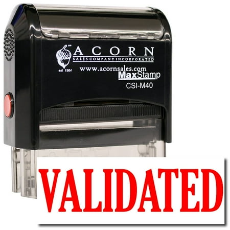 Large Self-Inking Validated Stamp with Green Ink