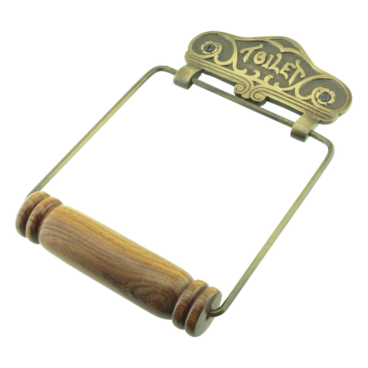 Renovators Supply Wall mount Toilet Tissue Paper Holder 7.5"H x5.5"W x1"Proj. Antique Brass Finish