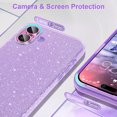 thumbnail image 3 of GALAPROX Bling Gillter Design for iPhone 16 Case 6.1'' 2024, Stylish Sparkle Cover for Girls Women -Purple, 3 of 6