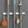 thumbnail image 4 of AMERTEER 3 Racks and 4 Hooks Broom and Mop Holder Stainless Steel Mop Rack Wall Mounted Garage Organizer Storage Racks Non-slip Mop Storage Hook for Home Kitchen Laundry Garden, 4 of 8