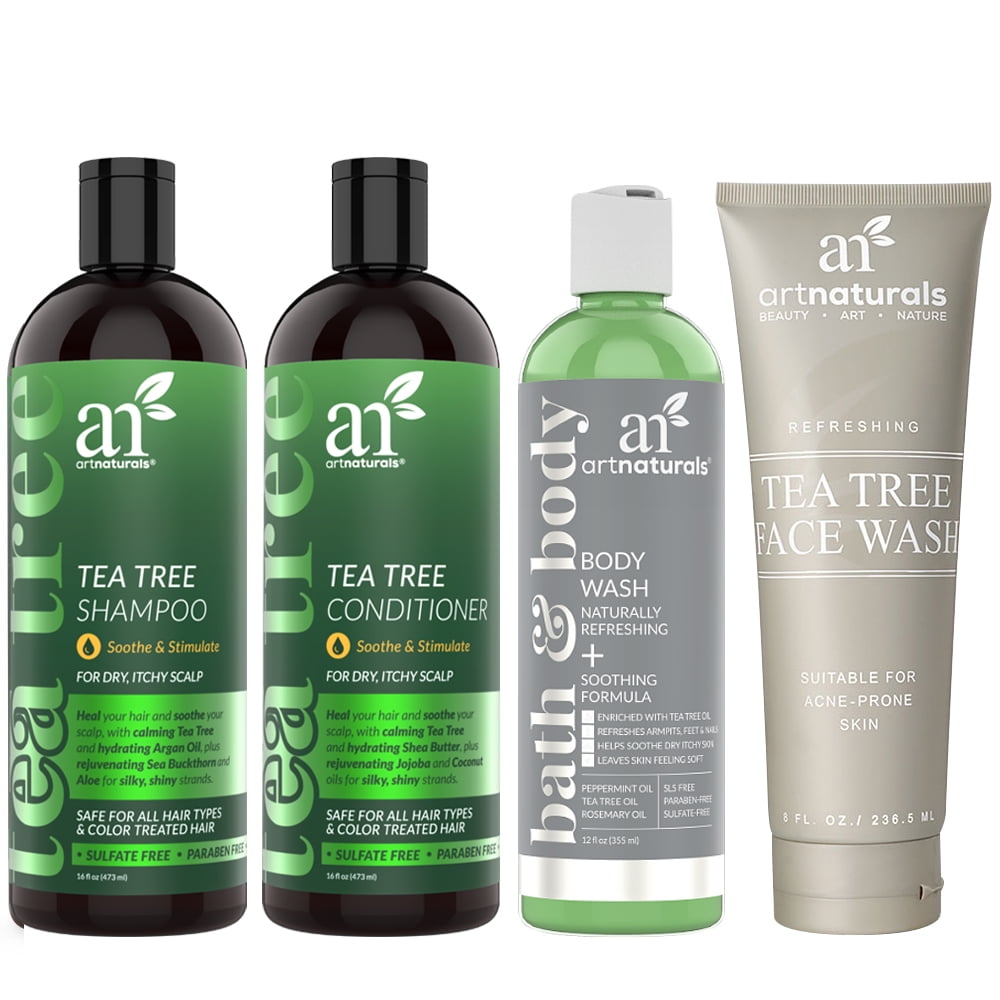 Artnaturals Aromatic Tea Tree Bundle Gift Set (Shampoo Conditioner Face