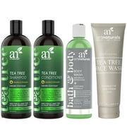 Artnaturals Aromatic Tea Tree Bundle Gift Set (Shampoo Conditioner Face Wash and Body Wash)