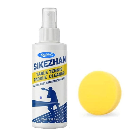 Table Tennis Rubber Cleaning Kit, Table Tennis Paddle Cleaner Spray, 100ML Restores Tackiness, Removes Dust, and Extends Rubber Life for Ball Sport