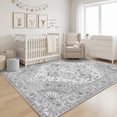 thumbnail image 2 of Janvonne Bohemian Grey Area Rug, Boho Chic Distressed Oriental Carpet, Washable Non-Slip Vintage Floral Rug for Living Room Bedroom,5'x7', 2 of 8