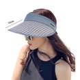 thumbnail image 3 of LINASHI Women Sun Hat Empty Top Adjustable Contrast Color Sun Visors Outdoor Sport Sun Visors Hats with Long Brim, 3 of 7