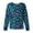 Blue, variant on Plus Size Printed Scrub Tops for Women Long Sleeve Button Down Nursing Workwear Crew Neck Scrub Outer Tops with Cuffs Blue 5XL