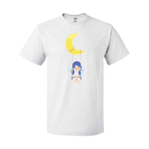 Inktastic Cute Fairy, Fairy On The Moon, Fairy On A Swing T-Shirt