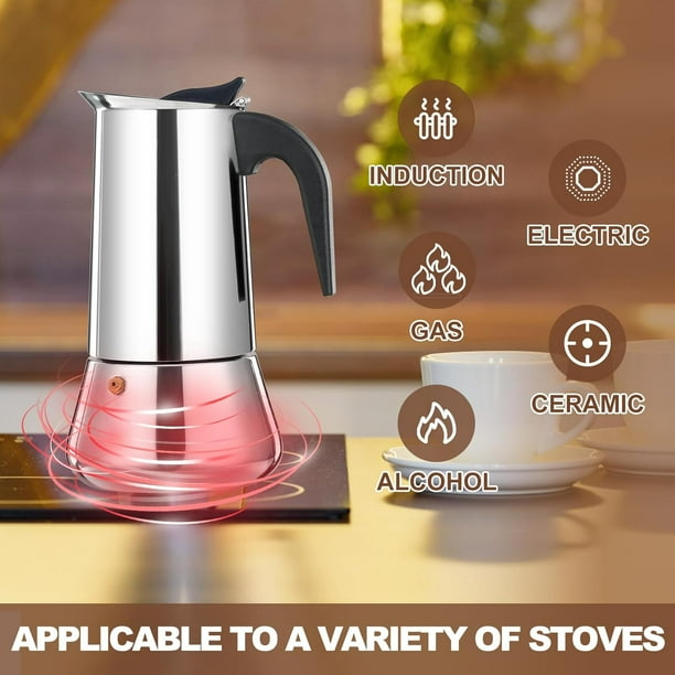 DITOSH 12 Cup Stovetop Espresso Maker Stainless Steel Moka Pot