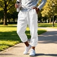 thumbnail image 2 of Yongwang Joggers for Men Drawstring Waist Pants Casual Fashion Sports Long Trousers with Pockets, 2 of 7