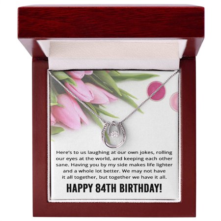 Best Friend 84th Birthday Gifts for Women Funny - 84th Birthday Necklace for Her Title: Luxury Box w/LED