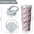 thumbnail image 4 of Modern 30oz Handheld Travel Tumbler with Handle – Double Wall Stainless Steel Insulated Cup, Flip Straw Lid, Leak-Proof & BPA-Free for Hot and Cold Drinks – Durable Coffee & Juice Mug White, 4 of 7