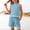 Blue, variant on Girls Summer 2 Piece Outfits Cute Solid Color Tank Top and Casual Shorts Kids Purple Size 12