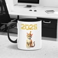 thumbnail image 3 of Happy New Year Devon Rex Welcome 2025 Balloon Firework Party 11oz Accent Two-tone Mug Cat Lover Kitten Owner Gifts Coffee Tea Cup - 01014, 3 of 5