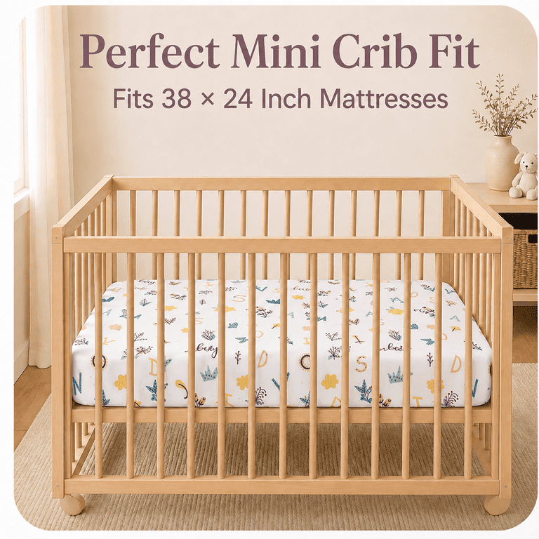 Bublo Baby Mini Crib Sheets, 2-Pack, 100% Organic Cotton photo 2
