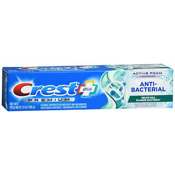 Crest Plus Premium AntiBacterial Fluoride Toothpaste Active Foam