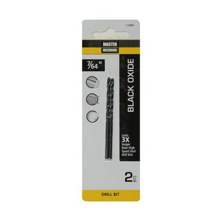 

3PC Master Mechanic 119883 7/64 By 2-5/8 Inch High Speed Black Oxide Bits 2 Pack