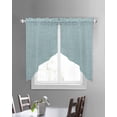 thumbnail image 3 of Vintage Haze Blue Swag Valances for Windows, Farmhouse Retro Solid Color Linen Texture Rod Pocket Sheer Valances for Windows, Swag Toppers Light Filtering for Kitchen Living Room 2 Panels 36''x45'', 3 of 6