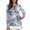 Blue Toile Landscape Print, variant on Jiueut Zip Up Tennis Shirts for Woman Soft Golf Polo Koi Lotus Print Fall Polo Shirt with V Neck Comfortable Performance Golf Wear Long Sleeves, Size Small