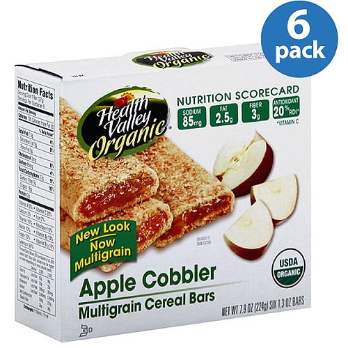 Health Valley Organic Apple Cobbler Multigrain Cereal Bars, 7.9 oz