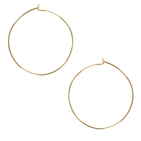Humble Chic Ny Round Hoop Earrings Hypoallergenic Lightweight Humble Chic Ny Round Hoop Earrings Hypoallergenic Lightweight Wire Threader Loop Drop Dangles For Women Safe Sensitive Ears Medium 18k Yellow