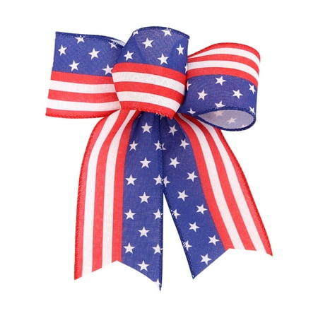 

Fuieoe Xmas Decorations Clearance Independence Day Bow Hanging Pendant Wreath Ornament Decorative Bow Tie Fine Hemp Star Stripe
