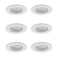 thumbnail image 1 of Round 6 inch White LED Regressed Recessed Ceiling Down Light - 3000K Warm White - 6 Pack, 1 of 3