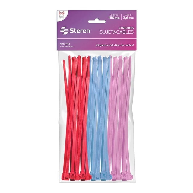 Paquete de Cinchos Steren WMS-1900 Multicolor 60 Piezas