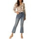 thumbnail image 2 of INSPIRAR CHIC Blusa de Otoño con Volantes y Cuello en V de Flores Vintage para Mujeres S Beige, 2 of 7