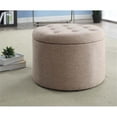 thumbnail image 2 of Pemberly Row Round Ottoman in Tan, 2 of 5