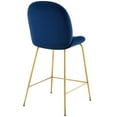 thumbnail image 4 of Modway Scoop Gold Stainless Steel Leg Performance Velvet Counter Stool in Navy, 4 of 6