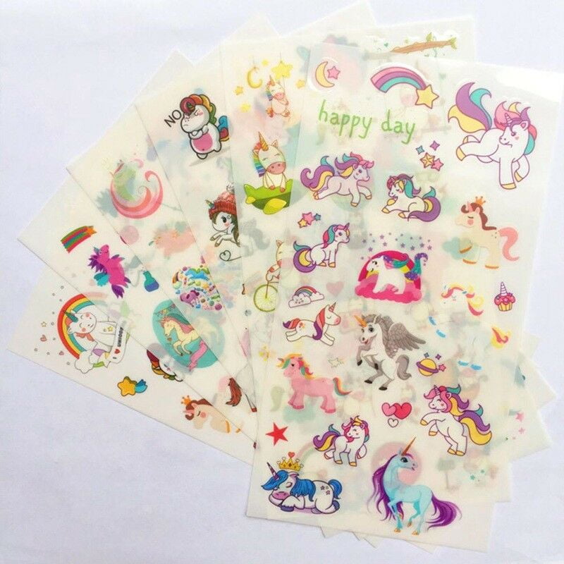 12*Lovely Unicorn Stickers Decorative Stationery Craft Stickers Scrapbook