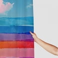 thumbnail image 3 of Creowell  Abstract Stall Shower Curtain, Rainbow Colored Horizontal Striped Lines Vibrant Hand Drawn , Fabric Bathroom Decor Set with Hooks, Purple Blue White, 3 of 7