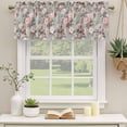 thumbnail image 2 of 2 Pack Pink Green Spring Floral Valances for Windows Bedroom Living Room Window Treatments, Vintage Botanical Summer Rod Pocket Valance Drapes Short Kitchen Curtains Over Sink 60"x18", 2 of 8